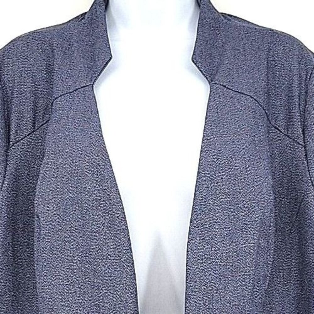 Apt 9 New Womens Jacket Size XXL Open Front Blue Heather Pockets - Picture 3 of 9